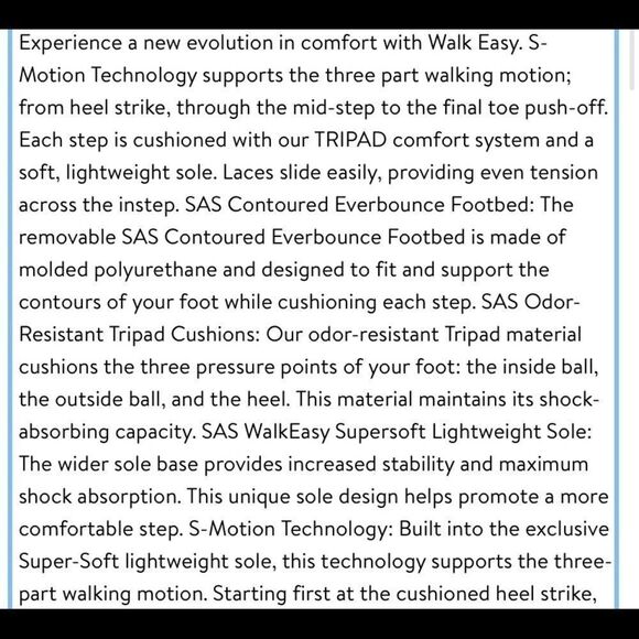 SAS Walk Easy Sneaker size 9 Wide. B78 - Picture 9 of 10